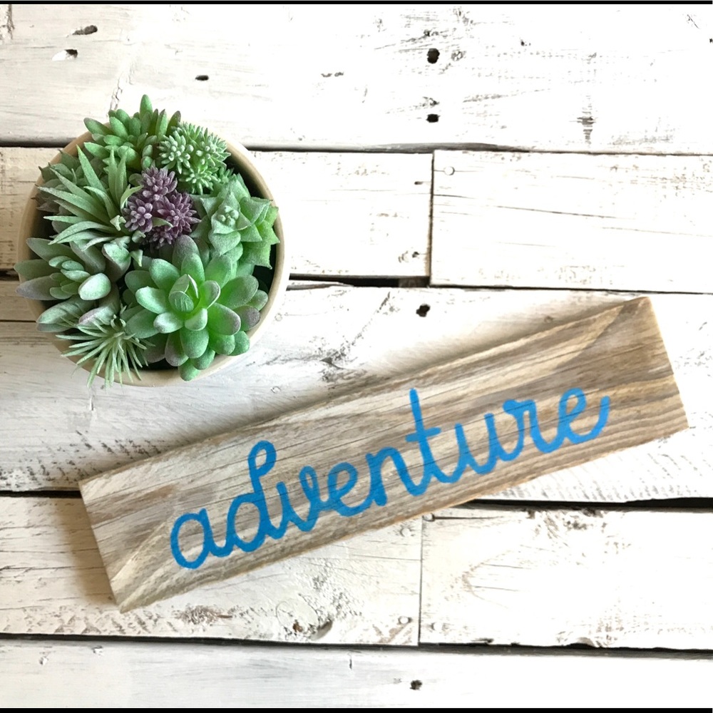 Rustic Adventure Sign Reclaimed Wood